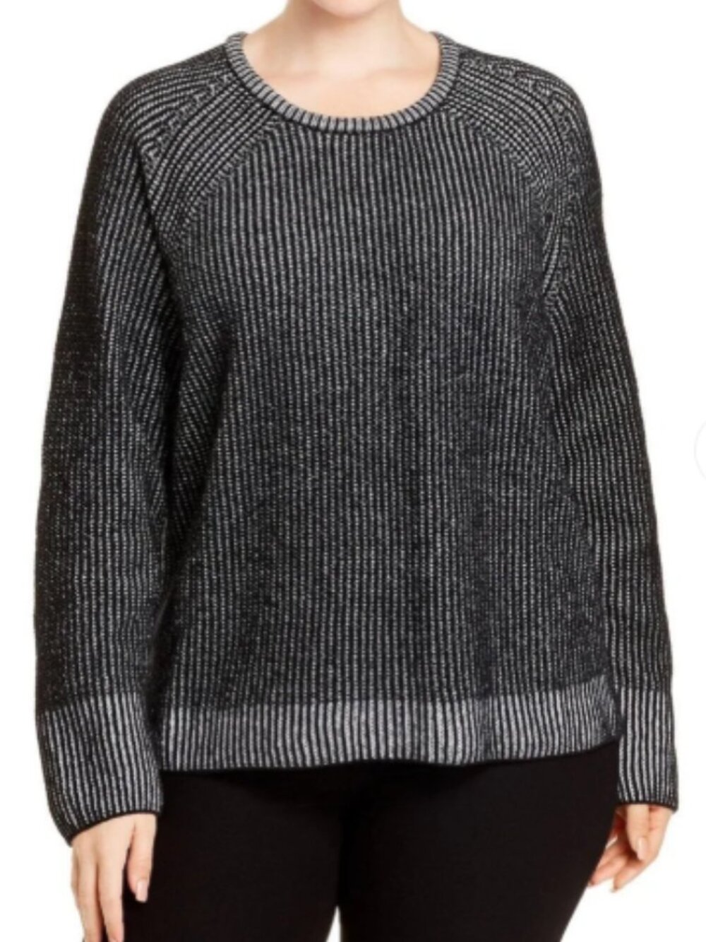Eileen Fisher 100% Organic Cotton Chenille Contrast Stitch Sweater size 2X